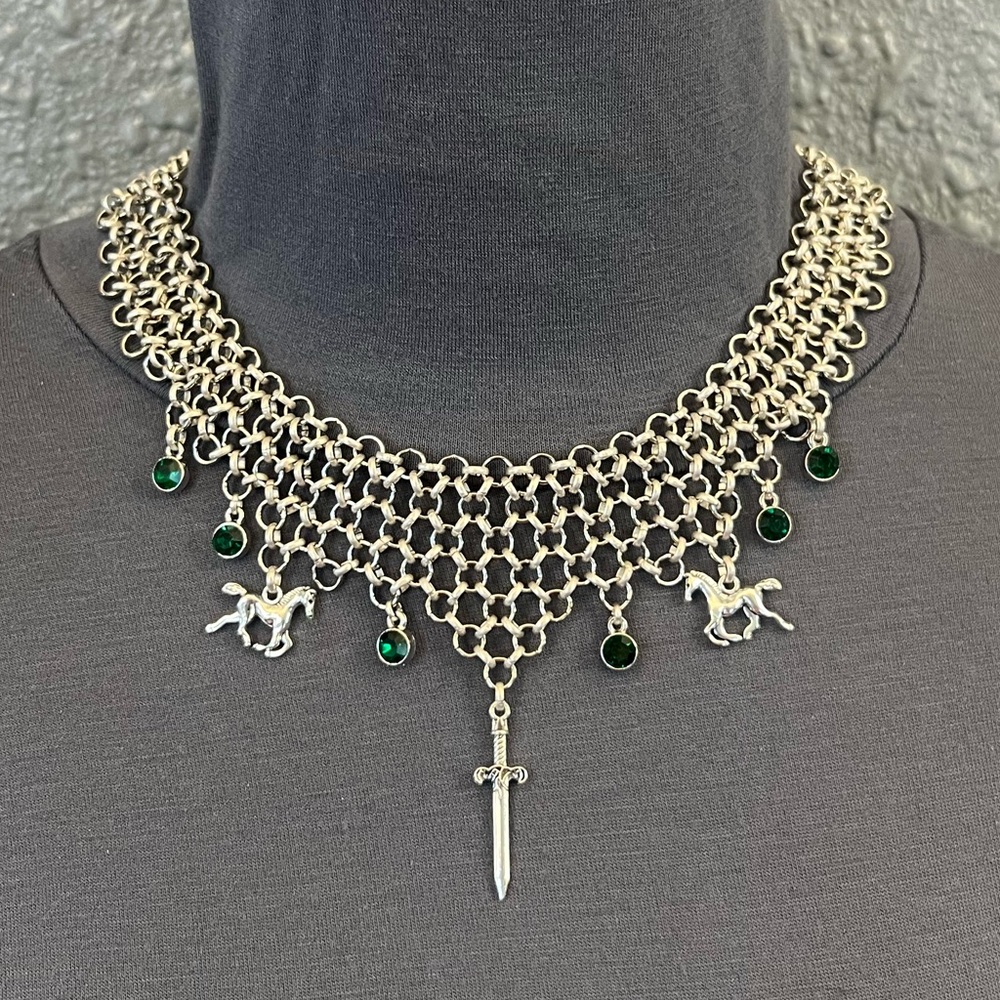 Éowyn's Necklace Lord of the Rings Warrior of Rohan Handmade Chainmail Necklace